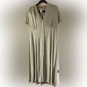 Coldwater Creek 2007 Milkmaid Style Sage Rayon Dress